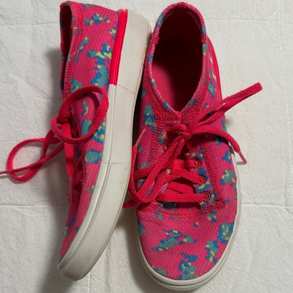 Under Armour Pink and Blue Kids Girls Sneakers
